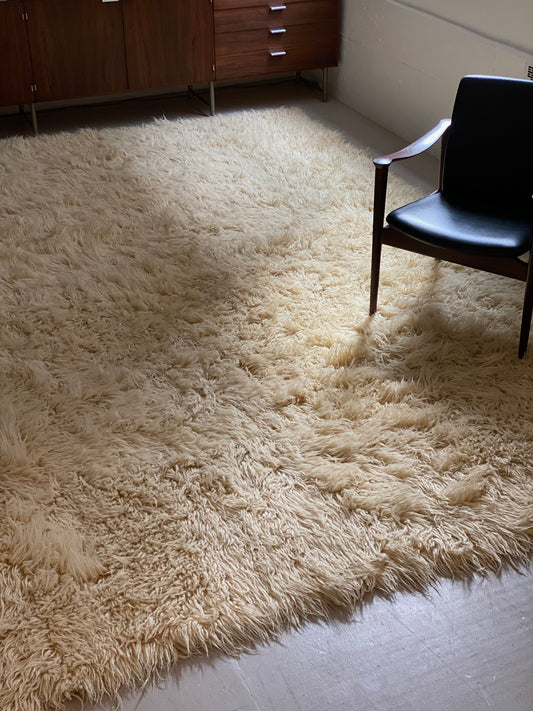 Extra-large flokati wool rug