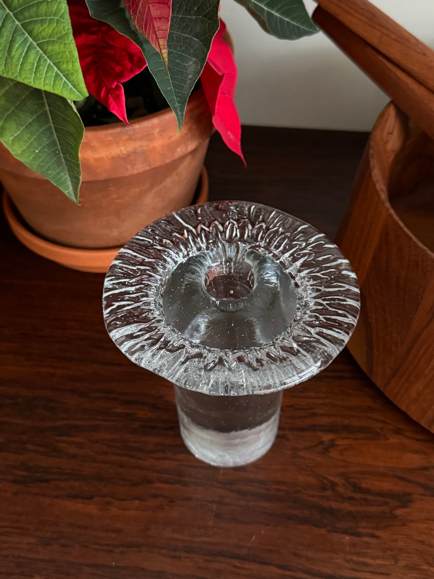 Scandinavian crystal candle holder