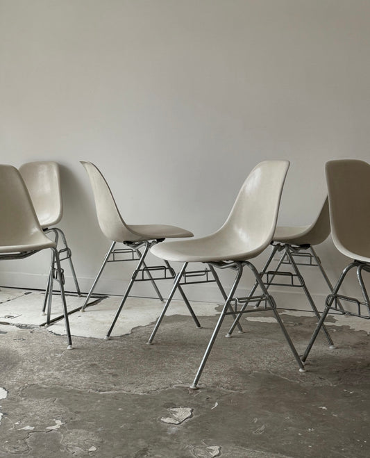 Chaises en fibre de verre DSS de Charles &amp; Ray Eames pour Herman Miller