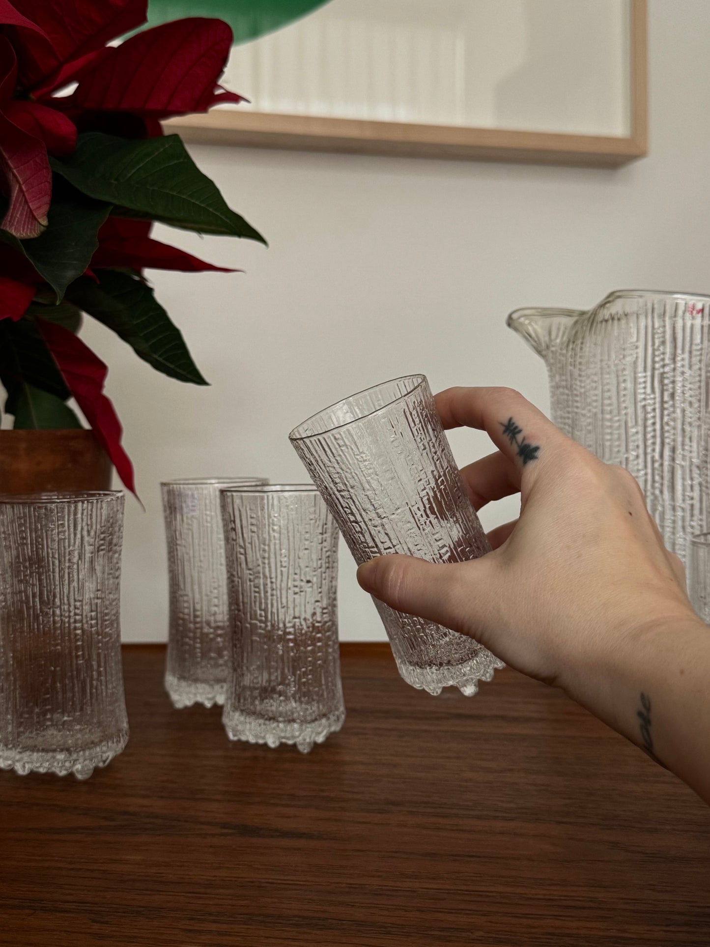 Lot de 4 verres à vin mousseux de Tapio Wirkkala pour Iittala