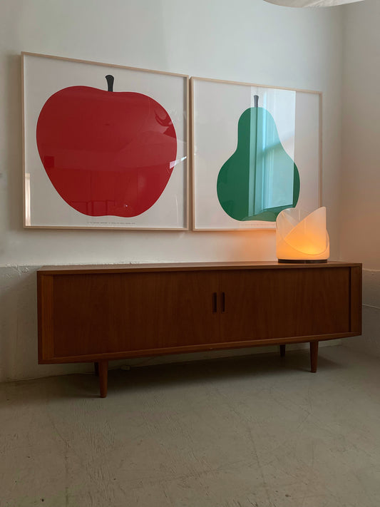 Teak tambour door credenza by Carlo Jensen for Hundevad