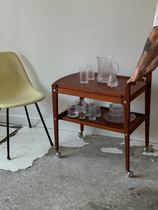 Teak bar cart by Erik Gustafson for Artie