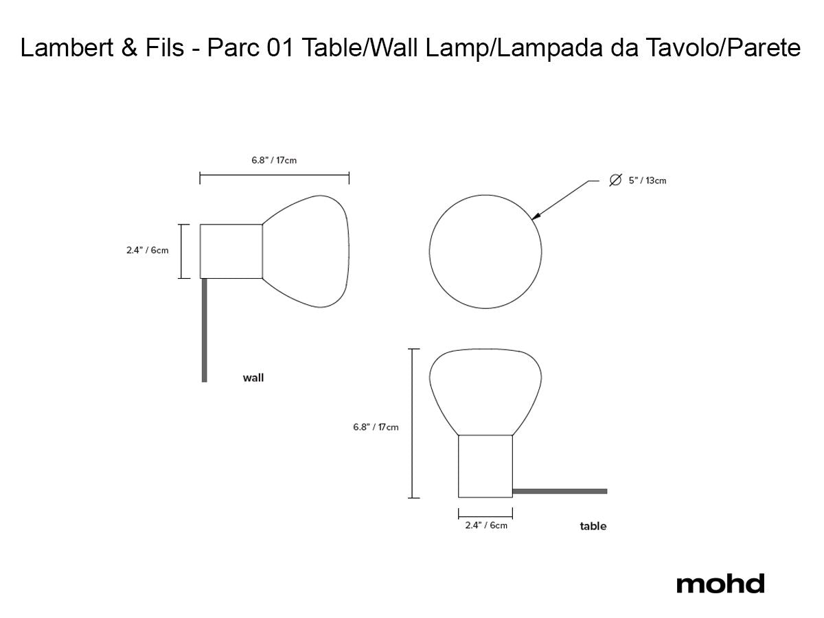 Parc 01 table/wall lamp by Lambert&Fils