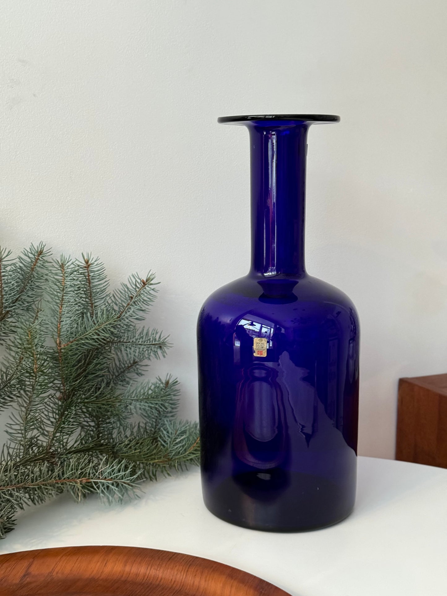 Grand vase bleu par Otto Brauer pour Holmegaard