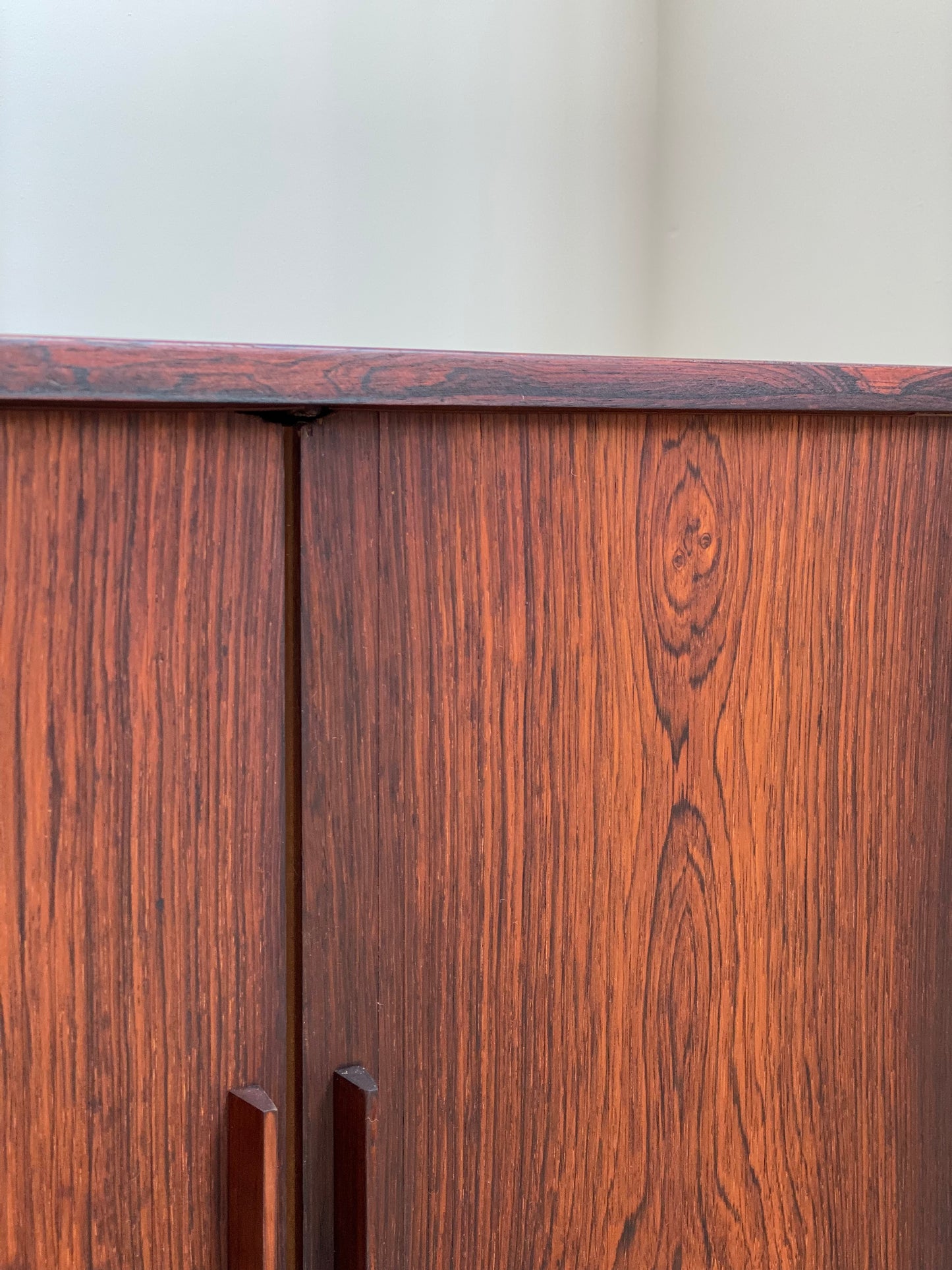 Rosewood tambour door cabinet by Kai Kristiansen for FM Møbler