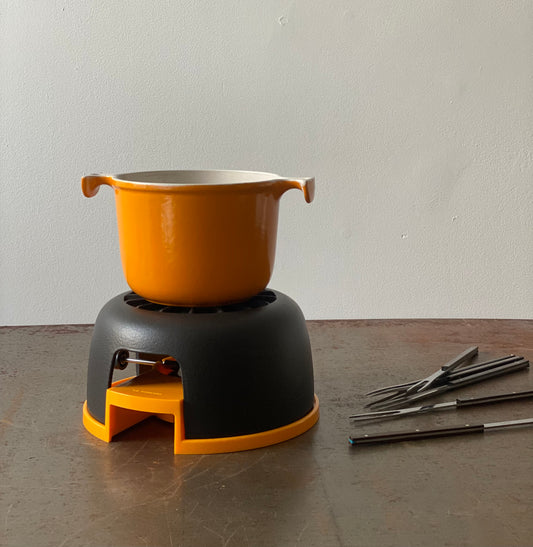 Fondue set by Enzo Mari for Le Creuset