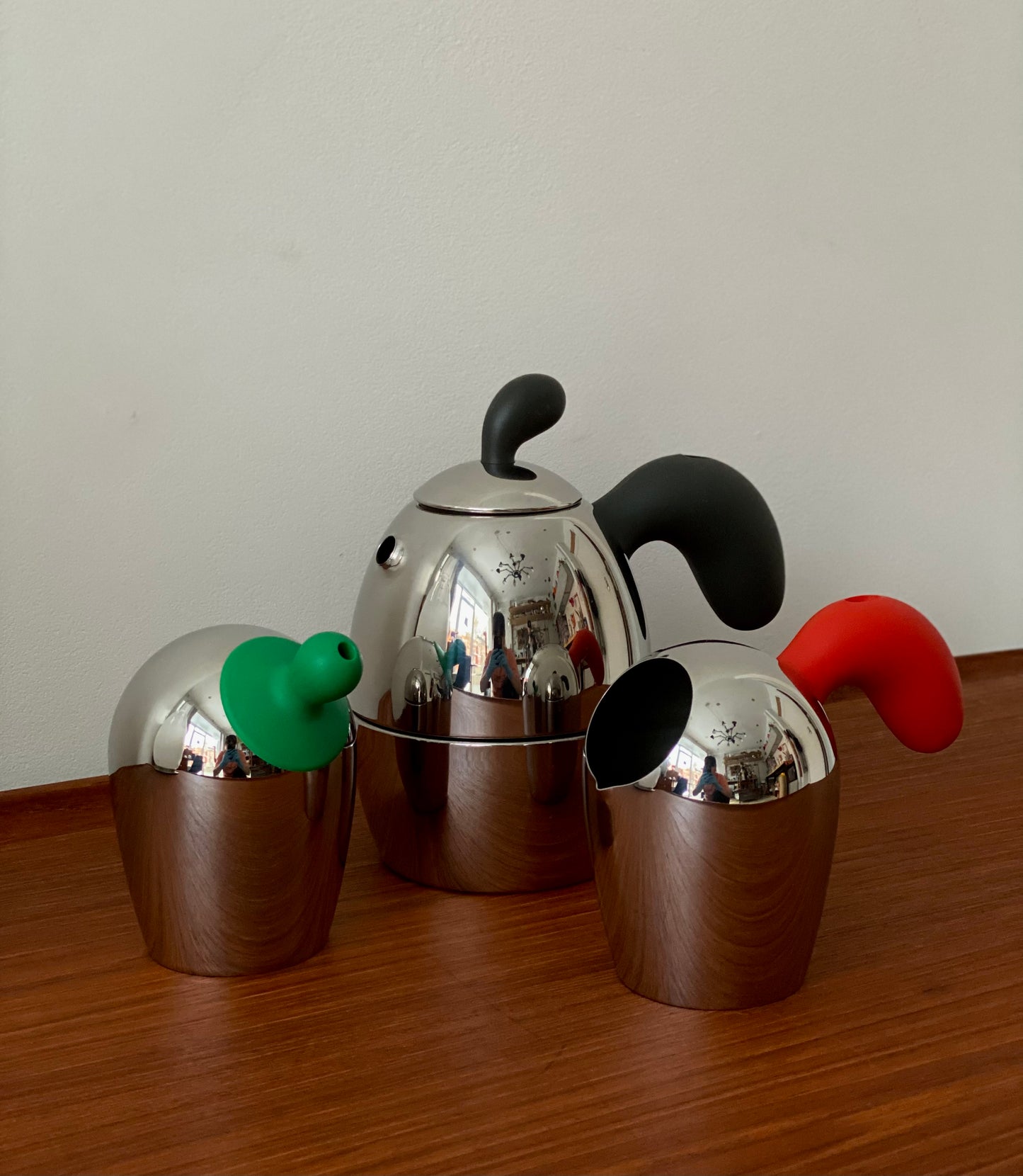 Ensemble cafetière, sucrier et crémier par Alessi 